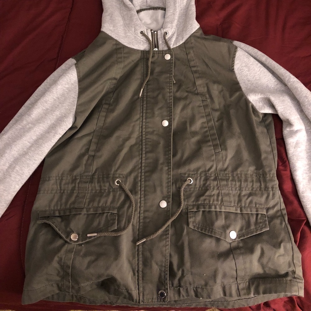 H&M Army Green Jacket with Sweatshirt Lining